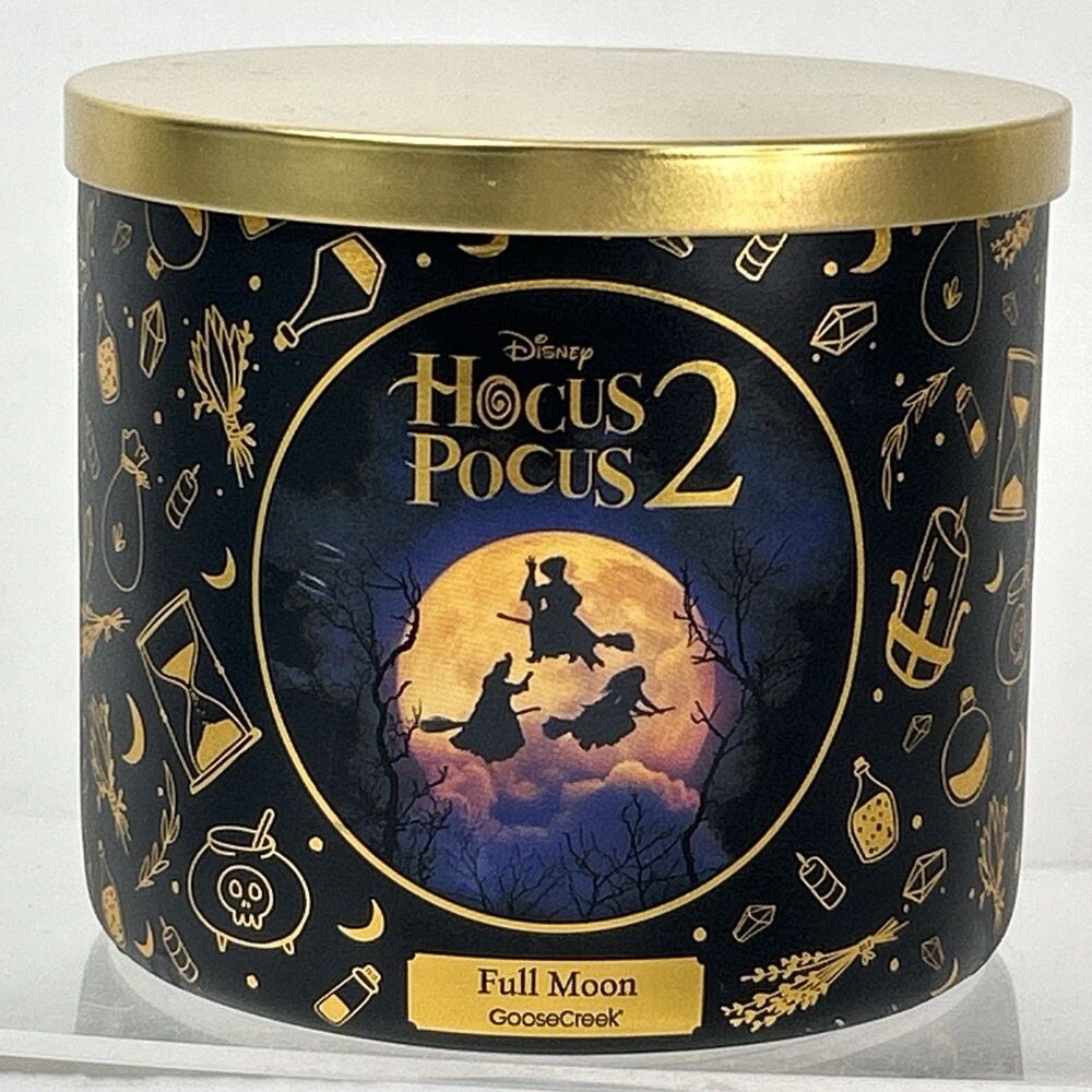 Goose Creek Disney Hocus Pocus Witches Brooms 3-Wick Candle Halloween Night Fall